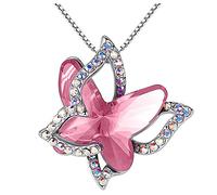 FGUUTYM Joyas de cristal para regalo con piedra natal de primera calidad para mujeres, collar de cristal, collares, colgante de bicicleta de carga (M, M)