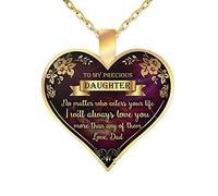 FGUUTYM Joyas My to Necklace You Heart My Mind Day Memorial Talks Mind Mother's Heart Collares colgantes con colgante de perlas, H, talla única