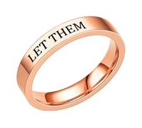 FGUUTYM Let Them Anillo - Let Them - Anillo de acero inoxidable grabado para mejores amigas de la hermandad - Anillo de amistad inspirador - Joyería motivadora de la amistad - Anillo de regalo con, 9