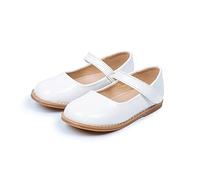 FGUUTYM Mary Jane - Zapatos planos para niños, niñas, bailarinas, princesas, zapatos de boda, zapatos planos escolares, zapatos de noche, adecuados para bodas, fiestas de cumpleaños, campus, Blanco