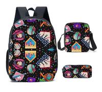 FGUUTYM Mochila de béisbol Drop Ice 17, mochila escolar, bolsa de lápices, juego de tres piezas, gran capacidad, mochila ligera para equipaje de mano y tiempo libre, mochila infantil con nombre (negro