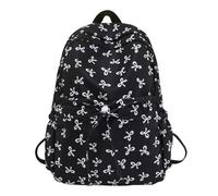 FGUUTYM Niños mochilas 9 años escuela comienza temporada moda mujeres estudiantes cremallera fruta impresión mochila nylon mochila bicicleta mochilas hombres compartimiento de batería, Z6 negro