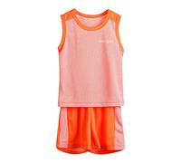 FGUUTYM Niños sin mangas patchwork color malla transpirable tops frescos pantalones cortos 2 piezas trajes deportivos conjunto de ropa bebé niño bautizo ropa, Rosa., 4-5 años