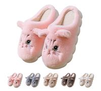 FGUUTYM Pantuflas para hombre y mujer, mullidas de invierno, pantuflas de fieltro, cálidas, de felpa, antideslizantes, para el hogar, silenciosas, cómodas, mullidas, zapatillas de dormitorio, Rosa