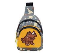 FGUUTYM Riñonera de tela con diseño de dinosaurios, bolso de hombro, mochila infantil, diseño de animales (gris, talla única)
