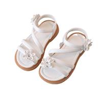 FGUUTYM Sandalias de niña Casual punta abierta diseño floral correas ajustables ligeras niños/grandes señoras botas de caza, Blanco, 30 EU