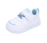 FGUUTYM Spring and Summer Children and Infants Toddler Shoes Boys and Girls Floor Sports Flat Soles Light and Comfortable Solid Color Hook Loop Zapatillas deportivas para niños, azul, 27 EU