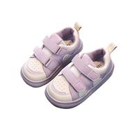 FGUUTYM Spring and Summer Children and Infants Toddler Shoes Boys and Girls Floor Sports Flat Soles Light and Comfortable Solid Color Hook Loop Sneaker Kinder 34, morado, 30.5 EU