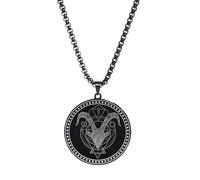 FGUUTYM Stainless 12 Zodiac Sign Men's Necklace Necklace Men's Women's Good Looking Fashion Full of Texture Anime Cadenas Colgantes, BK4., talla única