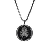 FGUUTYM Stainless 12 Zodiac Sign Men's Necklace Necklace Men's Women's Good Looking Fashion Full of Texture Anime Cadenas Colgantes, BK5, talla única