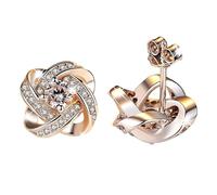 FGUUTYM Stud Earrings For Women Love Knot Geometric Statement Dainty Prom Pendientes azules de plata de ley, talla única, Metal, Sin piedra preciosa