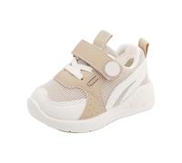 FGUUTYM Zapatillas unisex para niños con acolchado de aire, zapatillas de deporte para niñas, transpirables, ligeras, para interiores, fitness, exteriores, de malla, para caminar, caqui, 16 EU