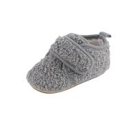 FGUUTYM Zapatos cálidos, botines suaves, botas cómodas, para niños y bebés, para niños y niñas de 1 año, gris, 19 EU