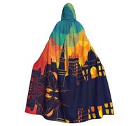 Fgwaauh Capa de 58 pulgadas con capucha, diseño de ciudad, unisex, longitud completa, con capucha, para fiesta de Halloween, disfraz de cosplay