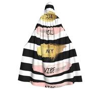 Fgwaauh Capa de 58 pulgadas con capucha, diseño de rayas Don'T Kill My Vibe, unisex, longitud completa, con capucha, para fiesta de Halloween, disfraz de cosplay