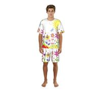 Fgwaauh Conjunto de pijama para hombre, diseño de mariposas y libélulas, pantalones cortos, pijama de verano, pantalones cortos, Negro, S