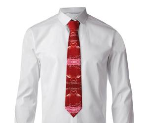 Fgwaauh Corbata clásica de seda para hombre, diseño de flamenco, corazón, para el día de San Valentín, accesorio para boda, formal, fiesta informal