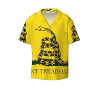 Fgwaauh Dont Tread On Me - Camisa hawaiana de manga corta con botones y bolsillo para hombre, Negro, 3XL