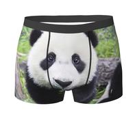 Fgwaauh Lovely Panda Walking On The Grassland - Calzoncillos tipo bóxer para hombre, transpirables, elásticos, con cintura elástica cómoda, Negro, M