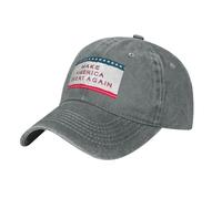 Fgwaauh Make America Great Again - Gorra de béisbol ajustable de algodón para papá, unisex, para exteriores, estilo vintage, gris, Talla única