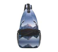 Fgwaauh Night Sky With Stars And Mountain Lake - Mochila cruzada grande para viajes, senderismo, pecho para mujeres y hombres, talla única