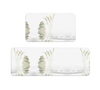 Fgwaauh Pierres Naturelles - Juego de 2 alfombrillas de cocina acolchadas antifatiga para cocina, suelo y fregadero