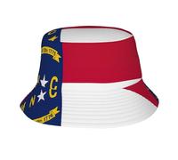 Fgwaauh Sombrero unisex de moda con la bandera del estado de Carolina del Norte, sombrero de playa, sombrero de pesca, estético, para hombres, mujeres, adolescentes, color negro