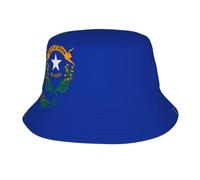 Fgwaauh Sombrero unisex de moda con la bandera del estado de Nevada, sombrero de playa, sombrero de pesca estético para hombres, mujeres y adolescentes, color negro