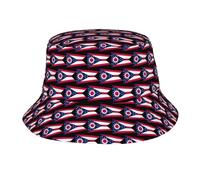 Fgwaauh Sombrero unisex de moda con la bandera del estado de Ohio, sombrero de playa, sombrero de pesca, estético, para hombres, mujeres y adolescentes, color negro