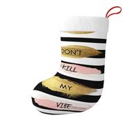 Fgwaauh Stripe Don'T Kill My Vibe - Medias de Navidad personalizadas para decoración de fiesta de Navidad para colgar en la chimenea