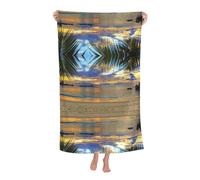 Fgwaauh Toalla de playa de microfibra Sunset At The Beach para piscina, viajes, crucero, baños en casa, artículos esenciales para acampar para adultos