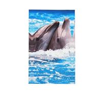 Fgwaauh Two Dolphins In The Water Waffle - Toalla de cocina de secado rápido, sostenible, ultra absorbente, reutilizable, limpieza