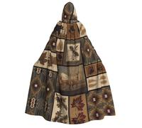 Fgwaauh Wild Animals - Disfraz unisex retro de granja con capucha, capa de longitud completa, disfraz de Halloween, disfraz de cosplay con capucha