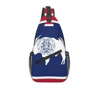 Fgwaauh Wyoming State Flag - Mochila cruzada grande para viajes, senderismo, pecho para mujeres y hombres, talla única