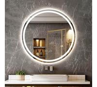 FGXHHS 36" LED Inteligente 28" Iluminación de Pared Regulable con función antivaho 44" Decoración del hogar Redonda sin Marco Interruptor táctil retroiluminado de 3 Colores (Luces Frontal