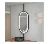 FGXHHS Espejo de Techo Ovalado LED para baño y Hotel, diseño Flotante Moderno, decoración Elegante para el hogar, Espejo de Pared Iluminado, fácil instalación.