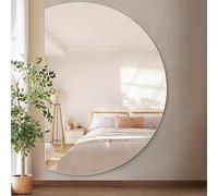 FGXHHS Espejo de tocador semicircular retroiluminado con iluminación LED, Interruptor táctil, función antivaho y Luces Regulables para una decoración Moderna del hogar.