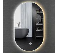 FGXHHS Espejo LED asimétrico sin Marco, Espejo de baño de Pared con Luces Regulables de 3 Colores, 60x100cm, Decorativo para Colgar en casa, Ideal para Maquillaje y Cuidado Personal diari