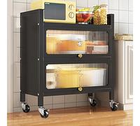 FGXHHS Estante Organizador de Cocina, Soporte para Horno, Estante de Panadero, Unidad de Almacenamiento Extensible para microondas, encimera, Utensilios, vajilla (Color: Negro, Tamaño 60x