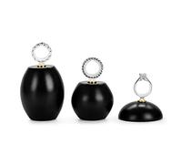 FGXHHS Juego de 3 expositores para Joyas, Soportes para Anillos, vitrinas, cajones de Resina, Soportes de Almacenamiento para exhibiciones, Color Negro