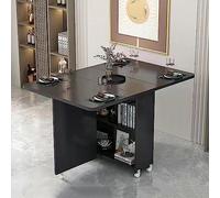 FGXHHS Mesa de Comedor Plegable con Ruedas, con extensión y 2 estantes de Almacenamiento. Versátil para Espacios pequeños en la Cocina o la Sala de Estar. Móvil y compacta (Color: F).