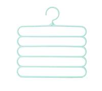 FGXHHS Perchas para Ropa, 5 Unidades, Antideslizantes, multifuncionales, sin Rastro, con múltiples Capas, giratorias, para Pantalones, Ropa y Abrigos (Azules)