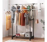 FGXHHS Perchero de Torre con Ruedas, Extensible, Ahorra Espacio, Altura Regulable, Capacidad de Carga hasta 25 kg, fácil Montaje, Gris