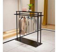 FGXHHS Perchero Moderno de Hierro de Doble Fila para Colgar Ropa, Expositor Independiente, para Tiendas y boutiques, Color Negro, 120 cm