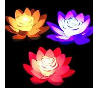 FGXY 3PCS Luz De Loto, Farolillo LED, 3 Colores, Velas De Loto Artificiales Flotantes, Estanque Lámpara Floral Flotante, A Pilas, Impermeable, Para Pecera, Piscina, Festival, Decoración De Fiesta