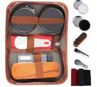 FGXY Juego De Cuidado De Zapatos, Juego De Cepillo De Zapatos De 11 Piezas, Con Funda De Almohada De Lujo De Cuero Pu, BetúN De Zapatos, Cepillo De Melena De Caballo Suave (7PCS)