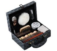 FGXY Juego De Cuidado De Zapatos, Juego De Cepillo De Zapatos De 14 Piezas, Con Funda De Almohada De Lujo De Cuero Pu, BetúN De Zapatos, Cepillo De Melena De Caballo Suave