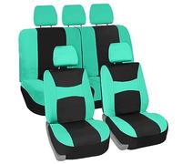 FH GROUP FB030MINT115 - Juego Completo de Fundas de Asiento de automóvil de Ajuste Universal para la mayoría de automóviles, SUV y Camiones (Bolsa de Aire Lateral Compatible con Banco Dividido)