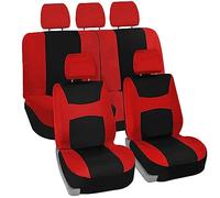 FH Group FB030RED115 - Fundas de Asiento para automóvil, Ajuste Universal, Color Rojo, se Adapta a la mayoría de Coches, SUV y Camiones (Juego Completo Compatible con Bolsa de Aire Compatible con