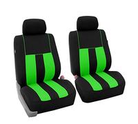 FH Group FB036GREEN102 - Juego de Fundas de Asiento Delantero de Ajuste Universal a Rayas Verdes para Asientos Delanteros, para la mayoría de Coches, SUV y Camiones (Compatible con Bolsa de Aire)